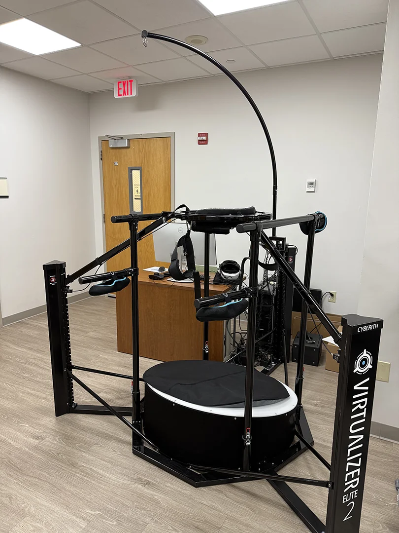 Omni-directional treadmill for immersive virtual reality experiments.