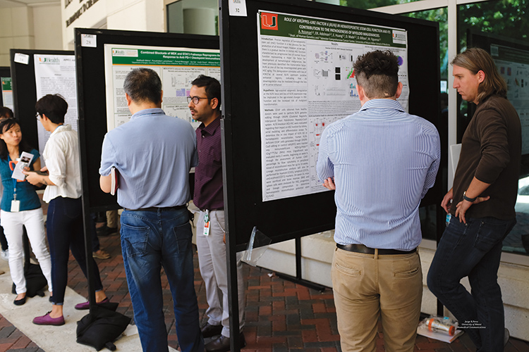 Poster presentation in the Schoninger Research Quadrangle.
