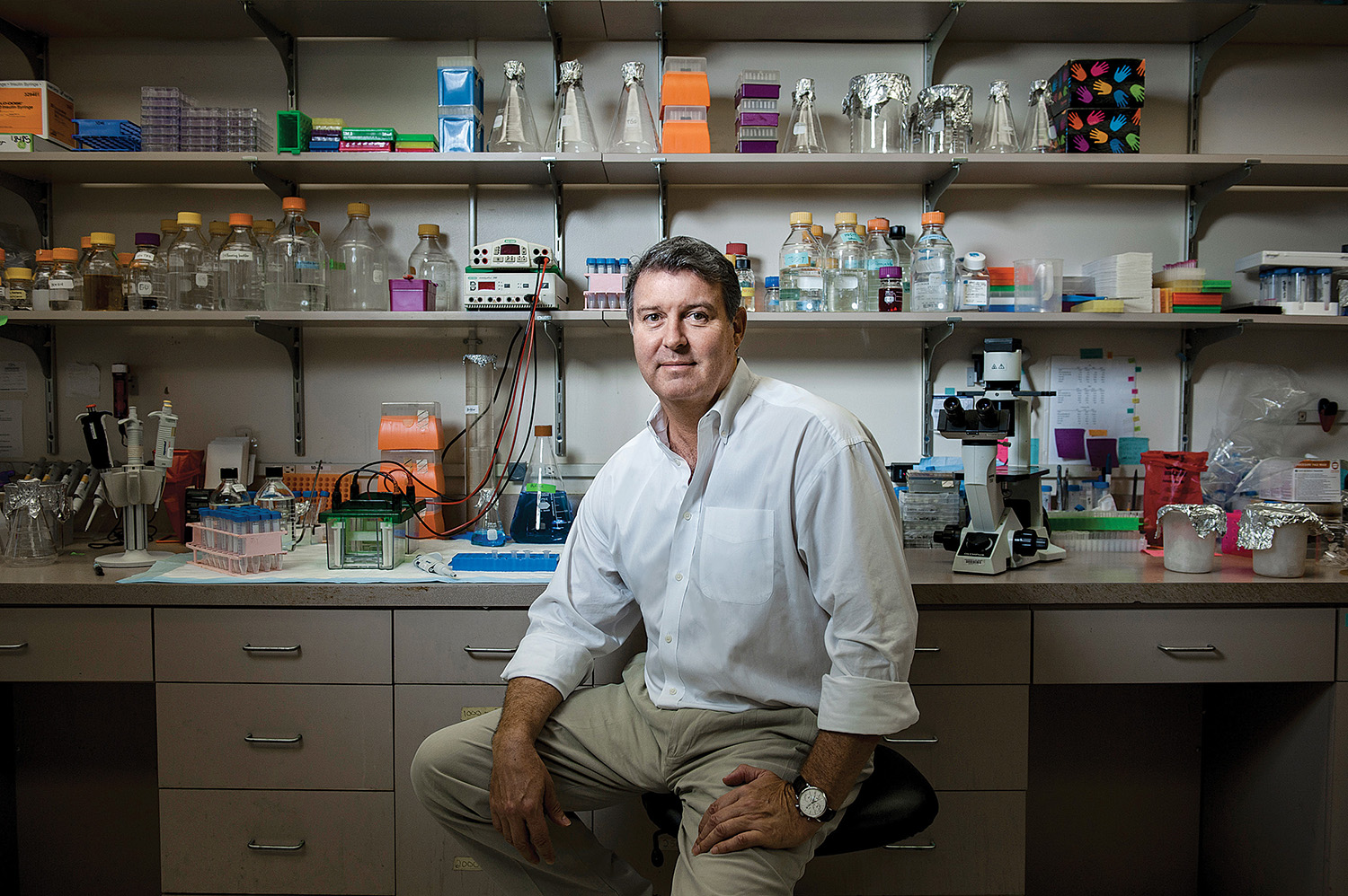 Glen N. Barber poses for a photo in his laboratory