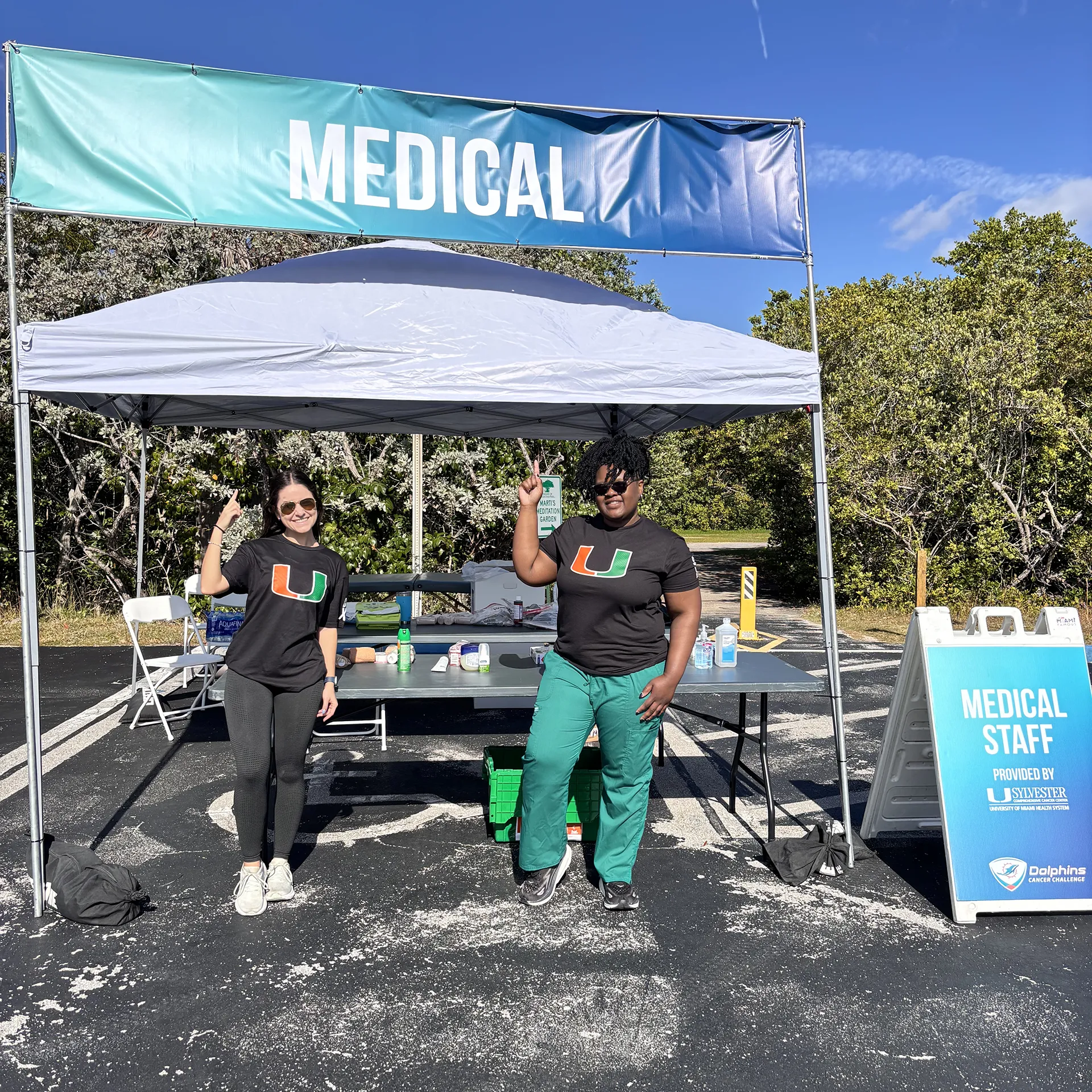 Nurses from UHealth manage the medical tent at DCC