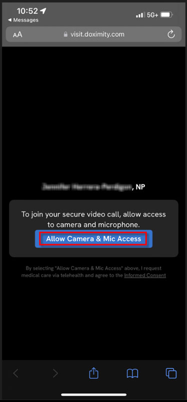 Doximity video and audio settings