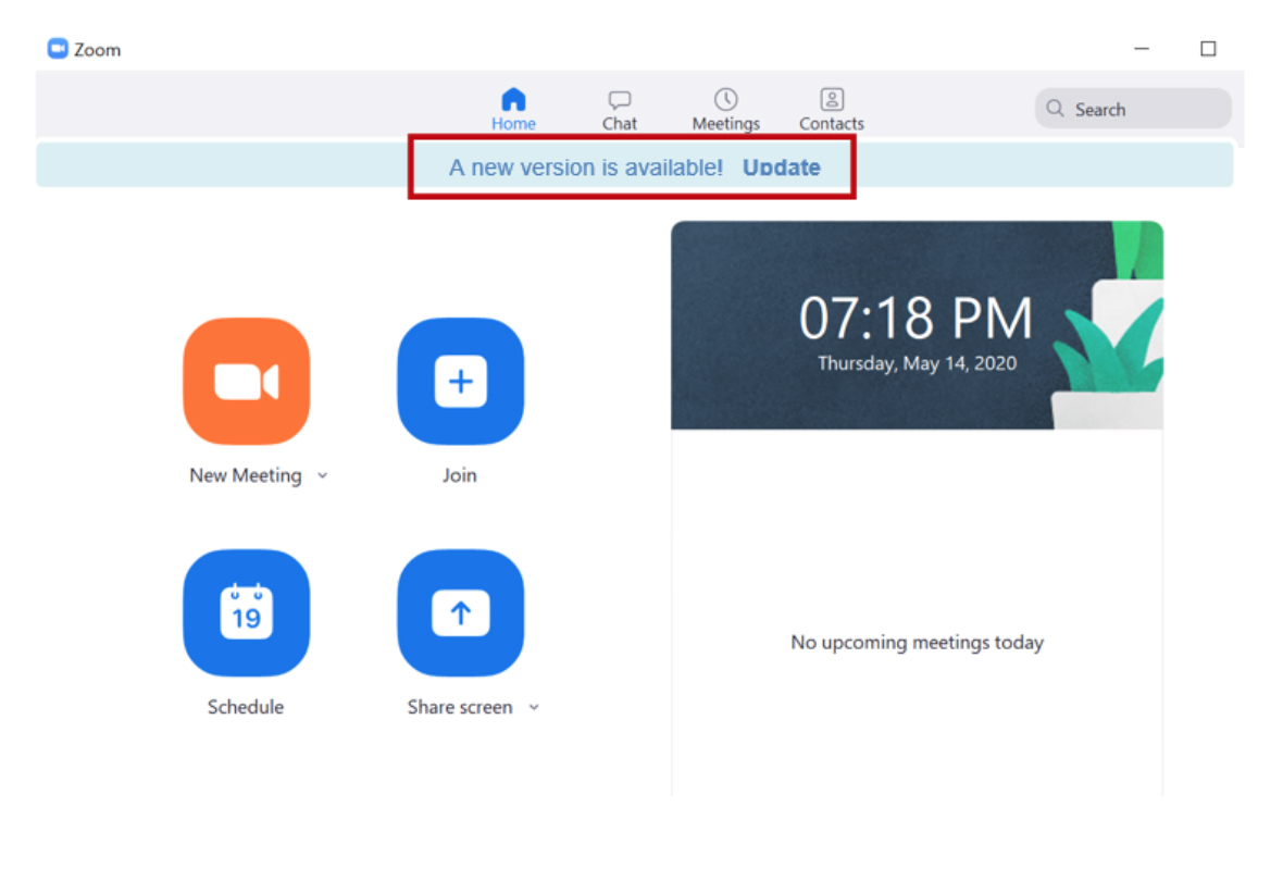 Actualización de Zoom